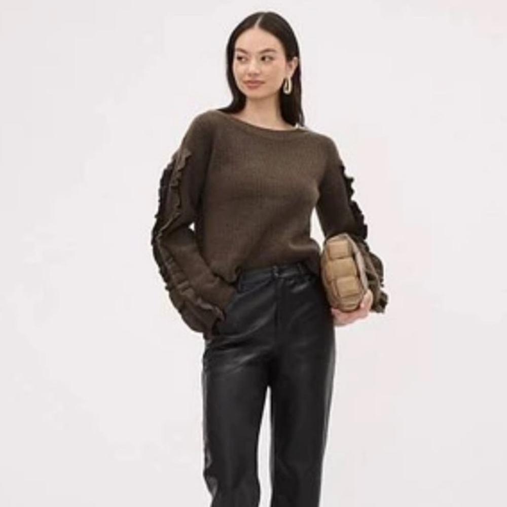 Hudson North Black Vegan Leather Highrise Faux Leather Pants